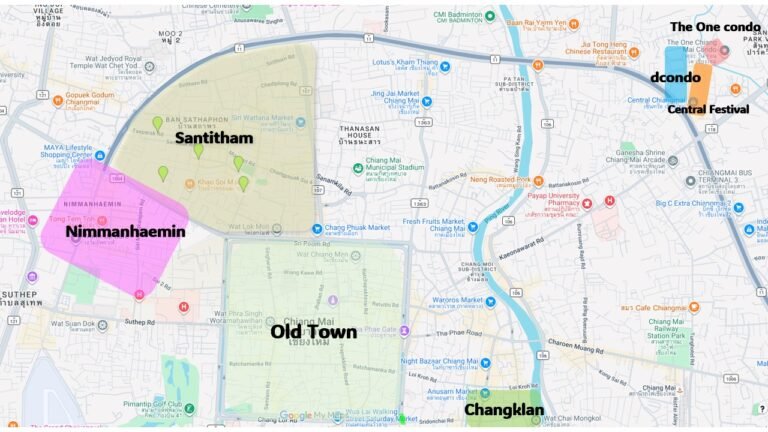 Chiang Mai hot spots in map